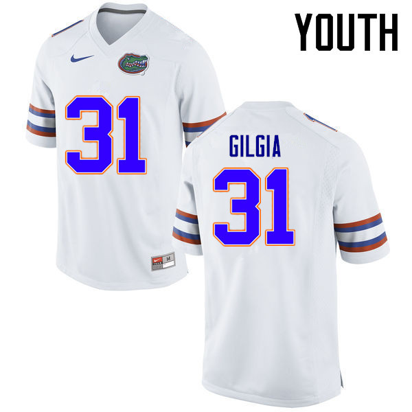 Youth Florida Gators #31 Anthony Gigla College Football Jerseys Sale-White